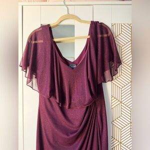 Connected Apparel Burgundy Midi Dress